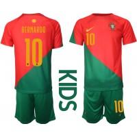 Fotballdrakt Barn Portugal Bernardo Silva #10 Hjemmedraktsett VM 2022 Kortermet (+ Korte bukser)